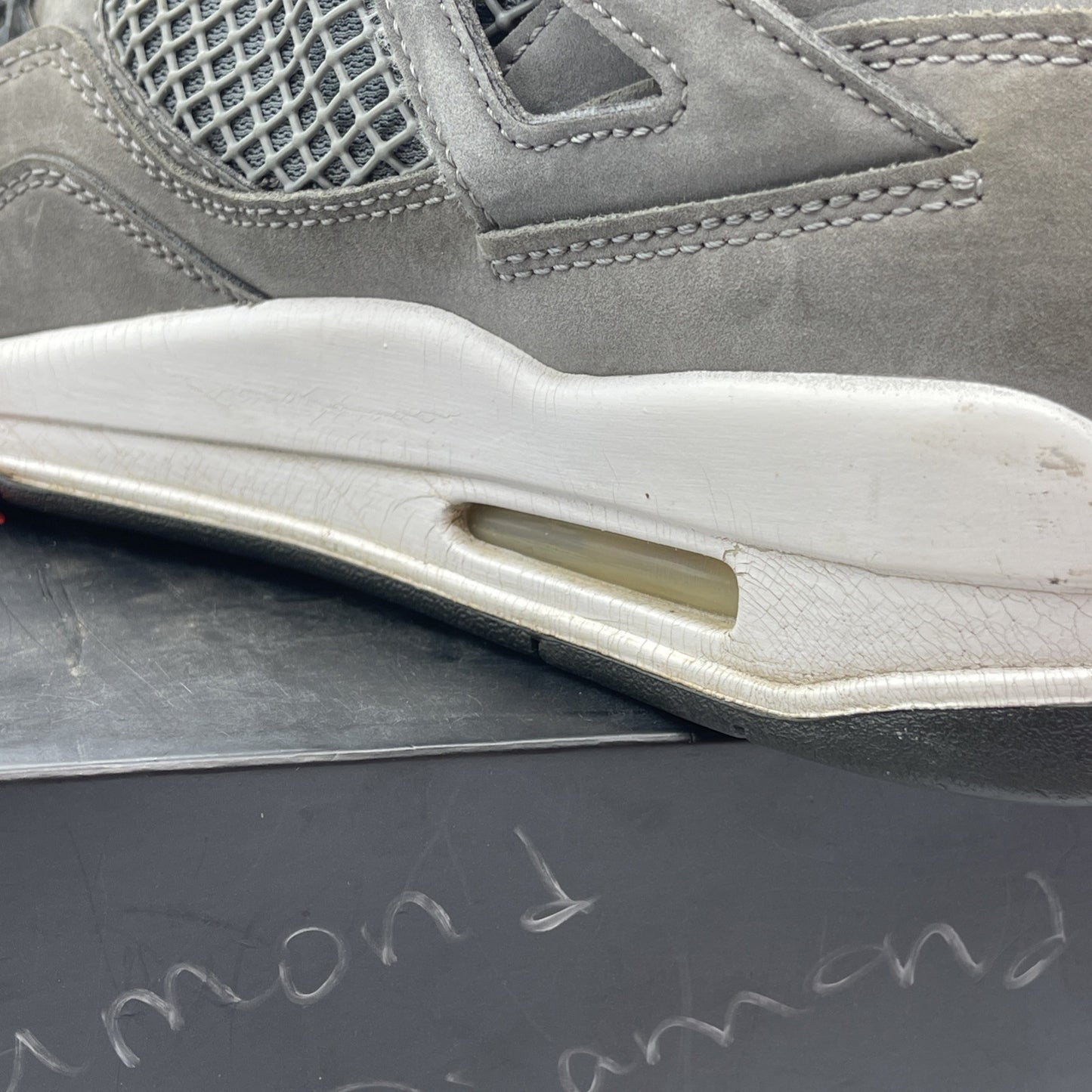 Size 9.5 - Jordan 4 Retro Low Cool Grey Silver White Suede (308497-007)