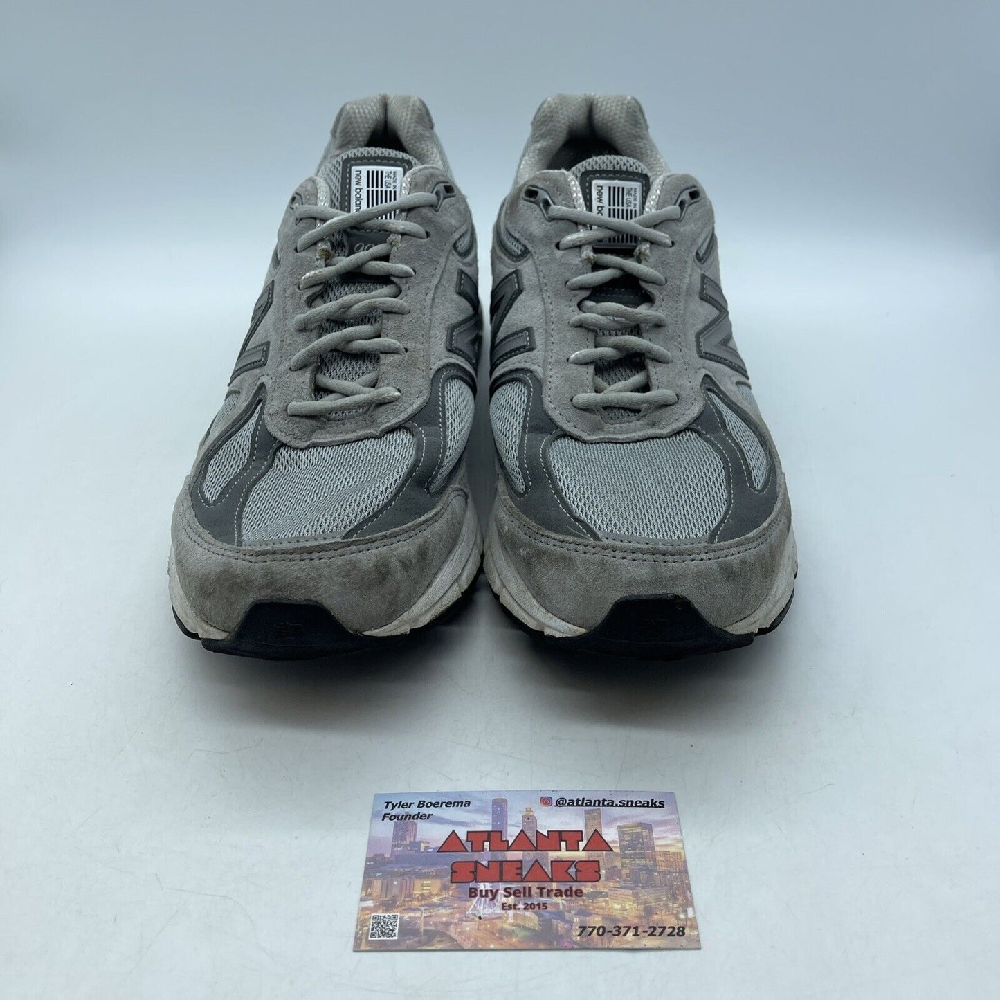 Size 12W - New Balance 990v4 Made in USA Grey Silver Red Suede (W990GL4)