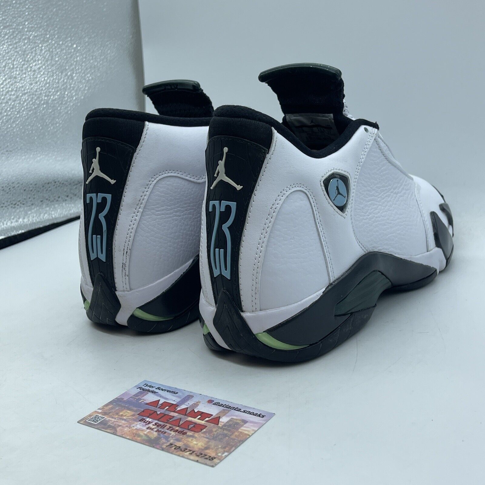 Size 9 - Air Jordan 14 Retro 2016 Oxidized Green White Leather (487471-106)