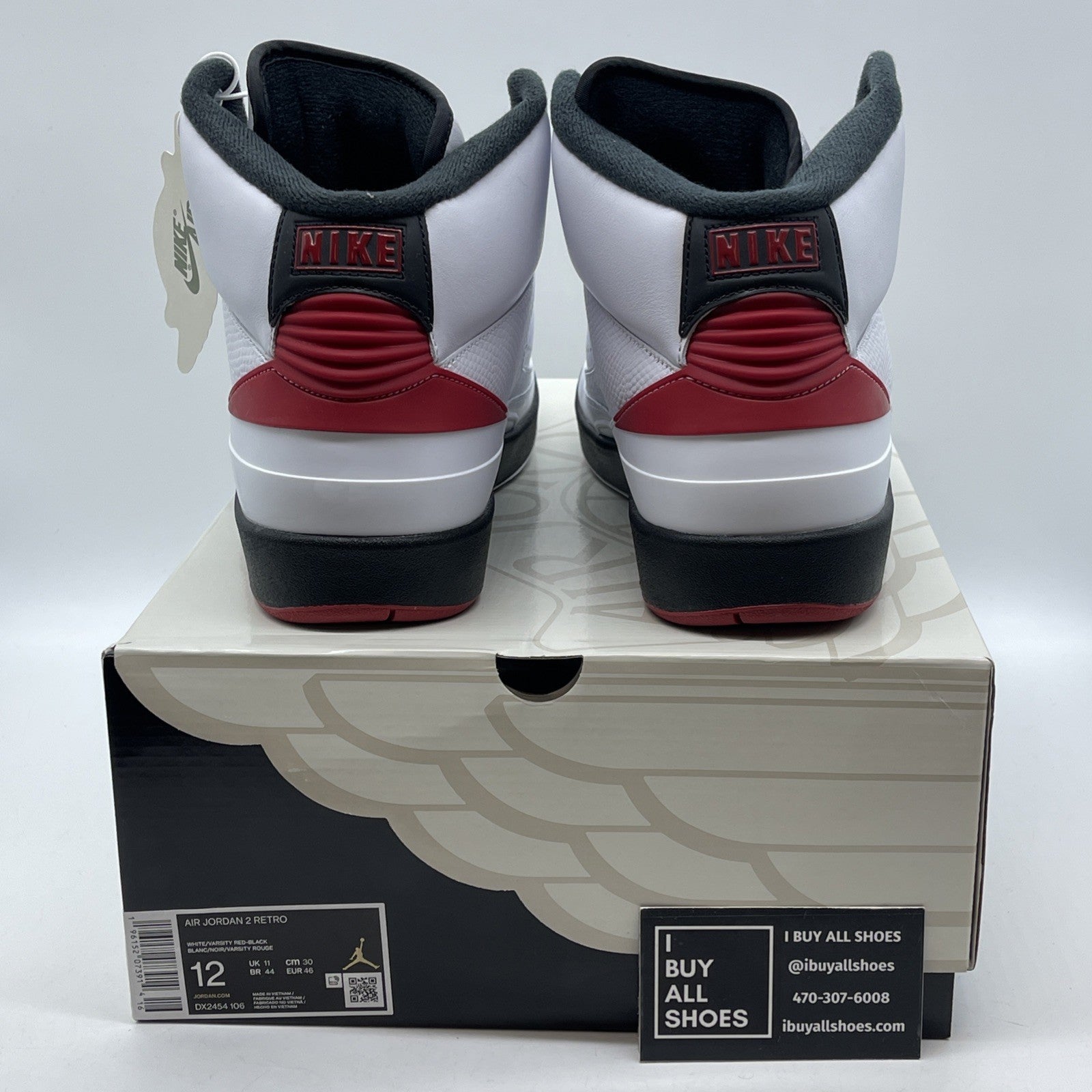 Size 12 - Jordan 2 Retro Mid Chicago White Red Black Leather (DX2454-106)