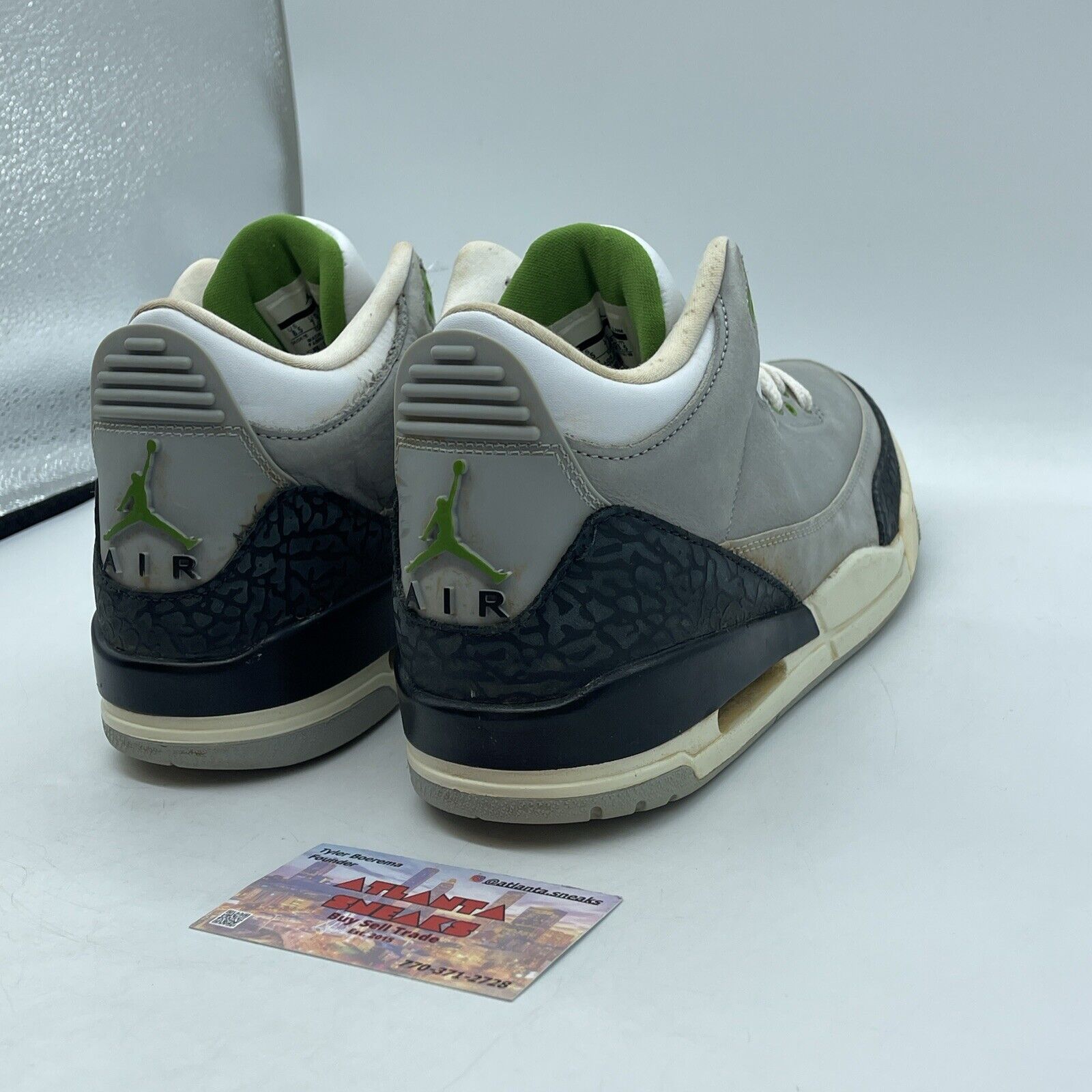 Size 8.5 - Air Jordan 3 Retro Chlorophyll Green Gray White Black (136064-006)