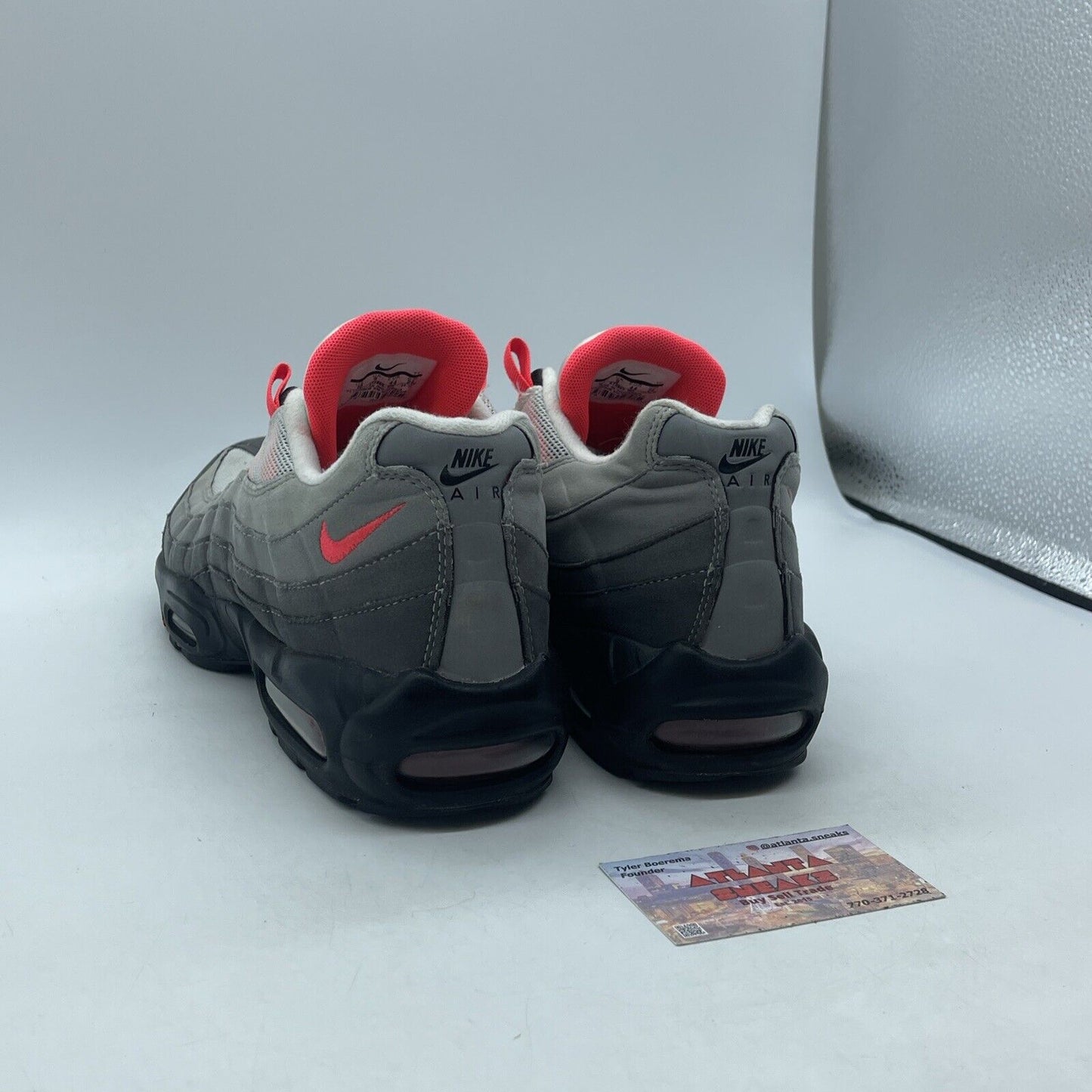 Size 10 - Nike Air Max 95 OG Solar Red Greet Pink Suede Black (AT2865-100)