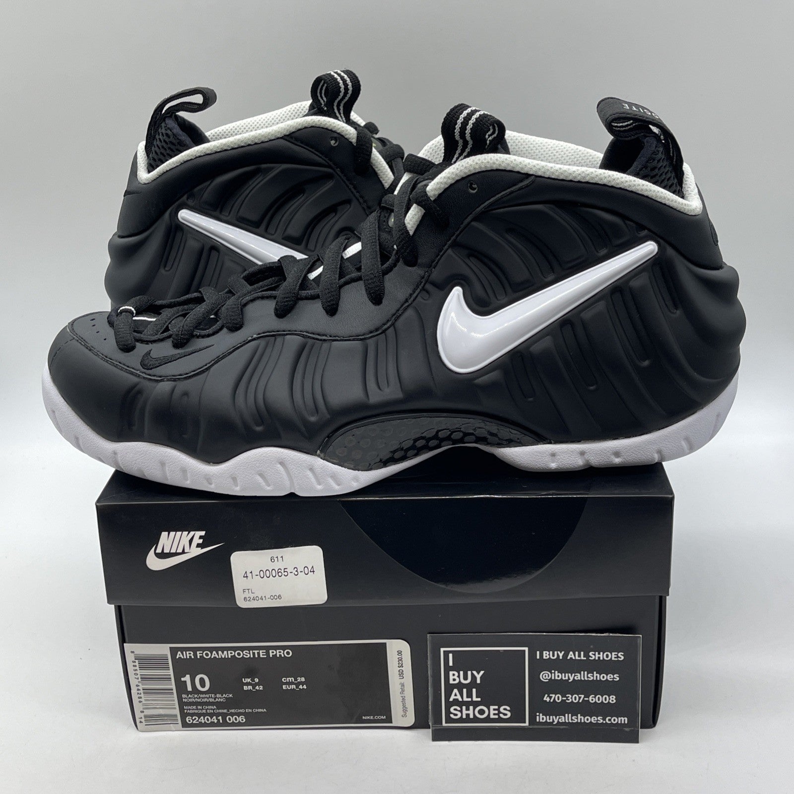 Size 10 - Nike Air Foamposite Pro 2016 Dr. Doom Black White (624041-006)