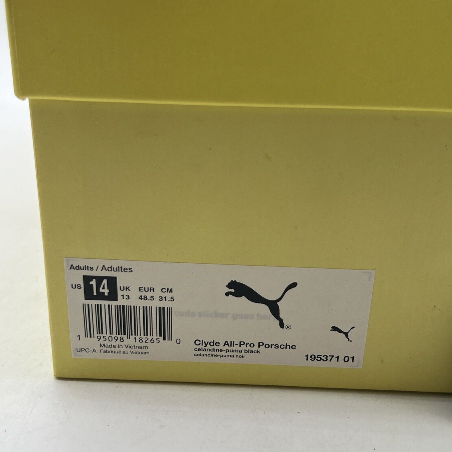 Size 14 - PUMA Porsche Legacy x Clyde All-Pro Celandine (195371-01)