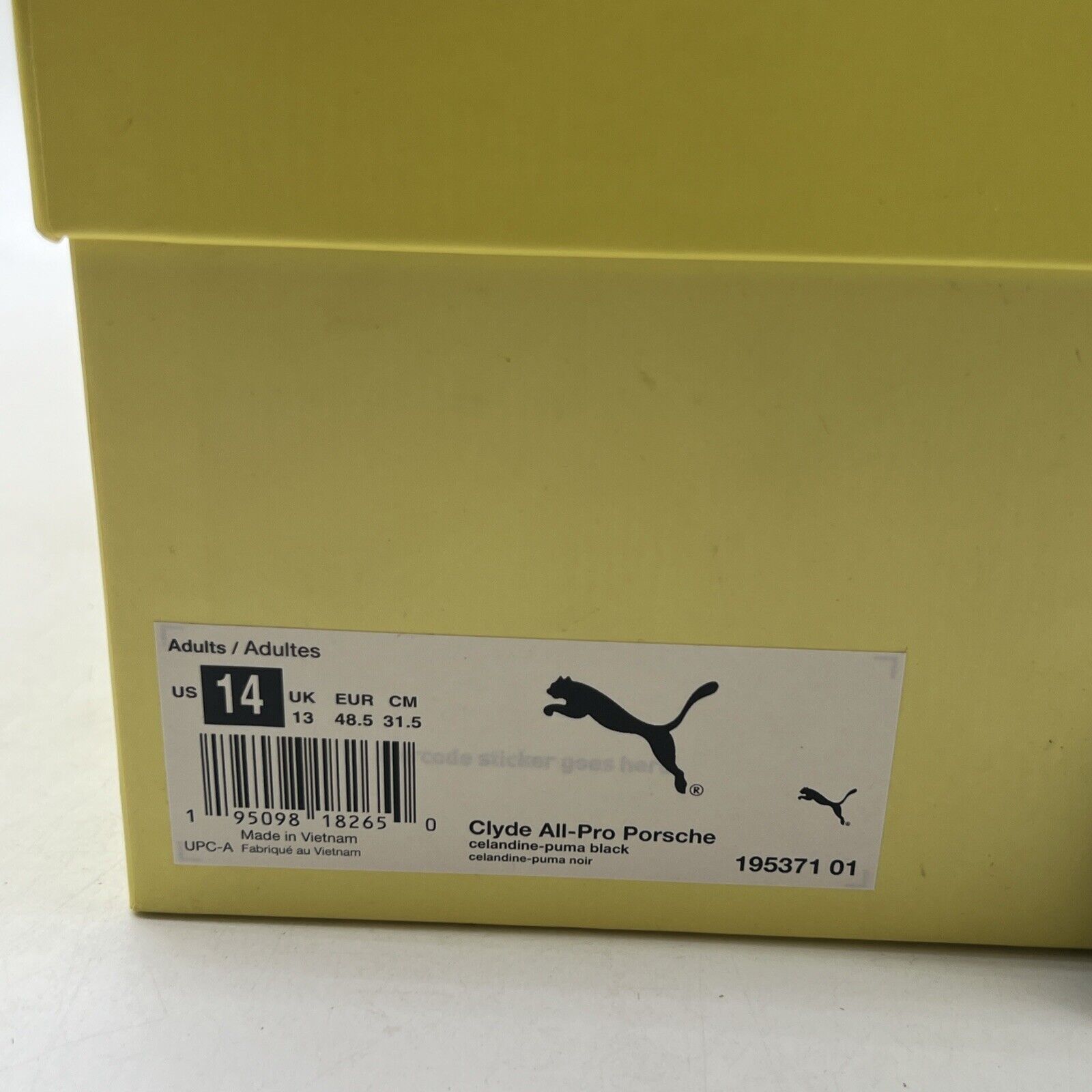 Size 14 - PUMA Porsche Legacy x Clyde All-Pro Celandine (195371-01)