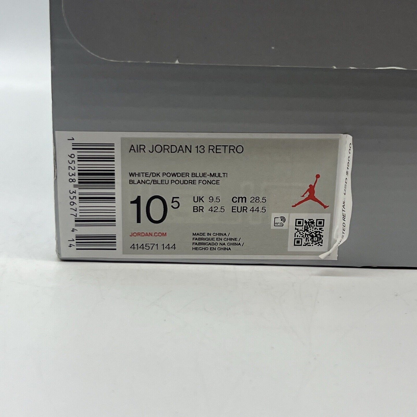 Size 10.5 - Jordan 13 Retro Obsidian Brand New Og All White Light Blue Navy