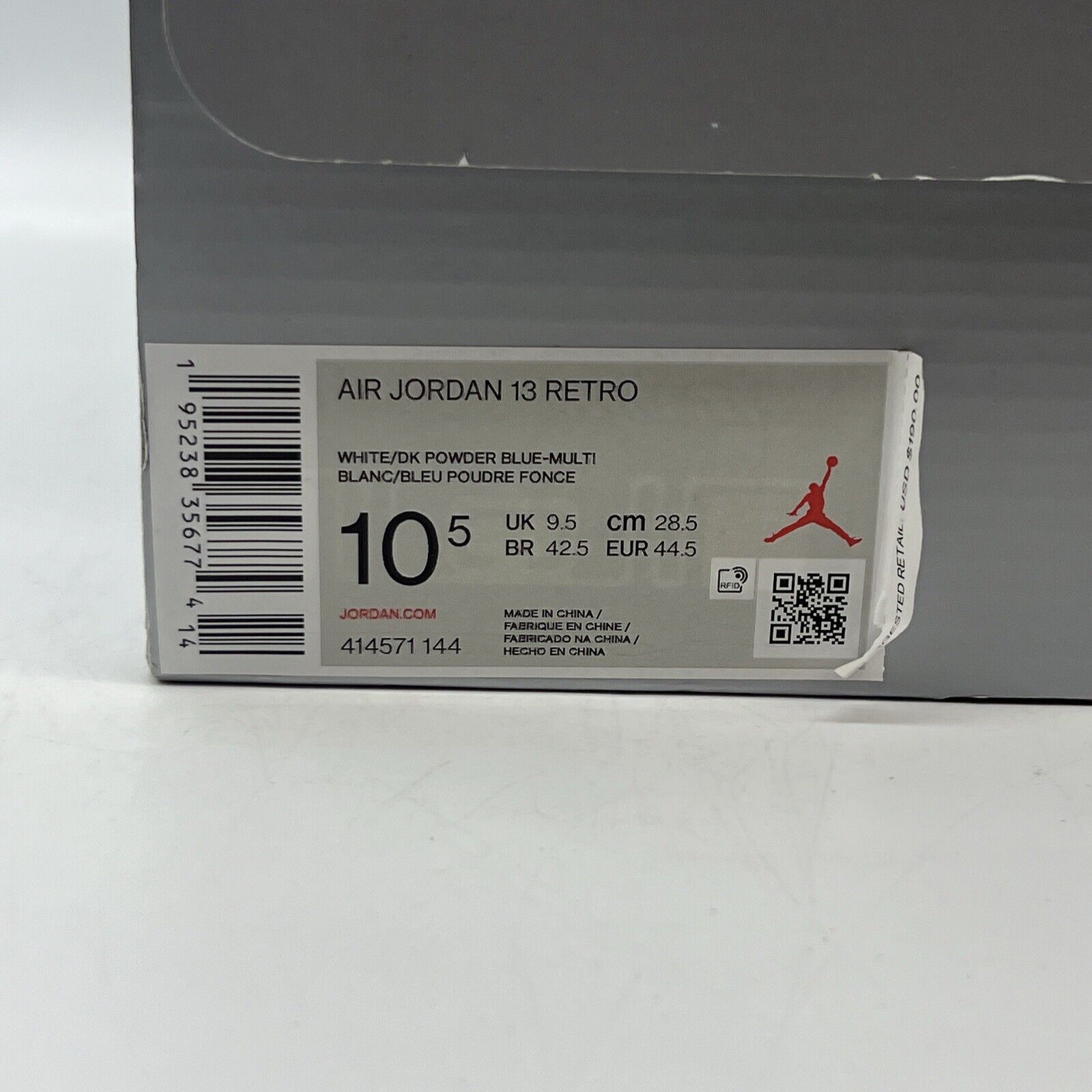 Size 10.5 - Jordan 13 Retro Obsidian Brand New Og All White Light Blue Navy