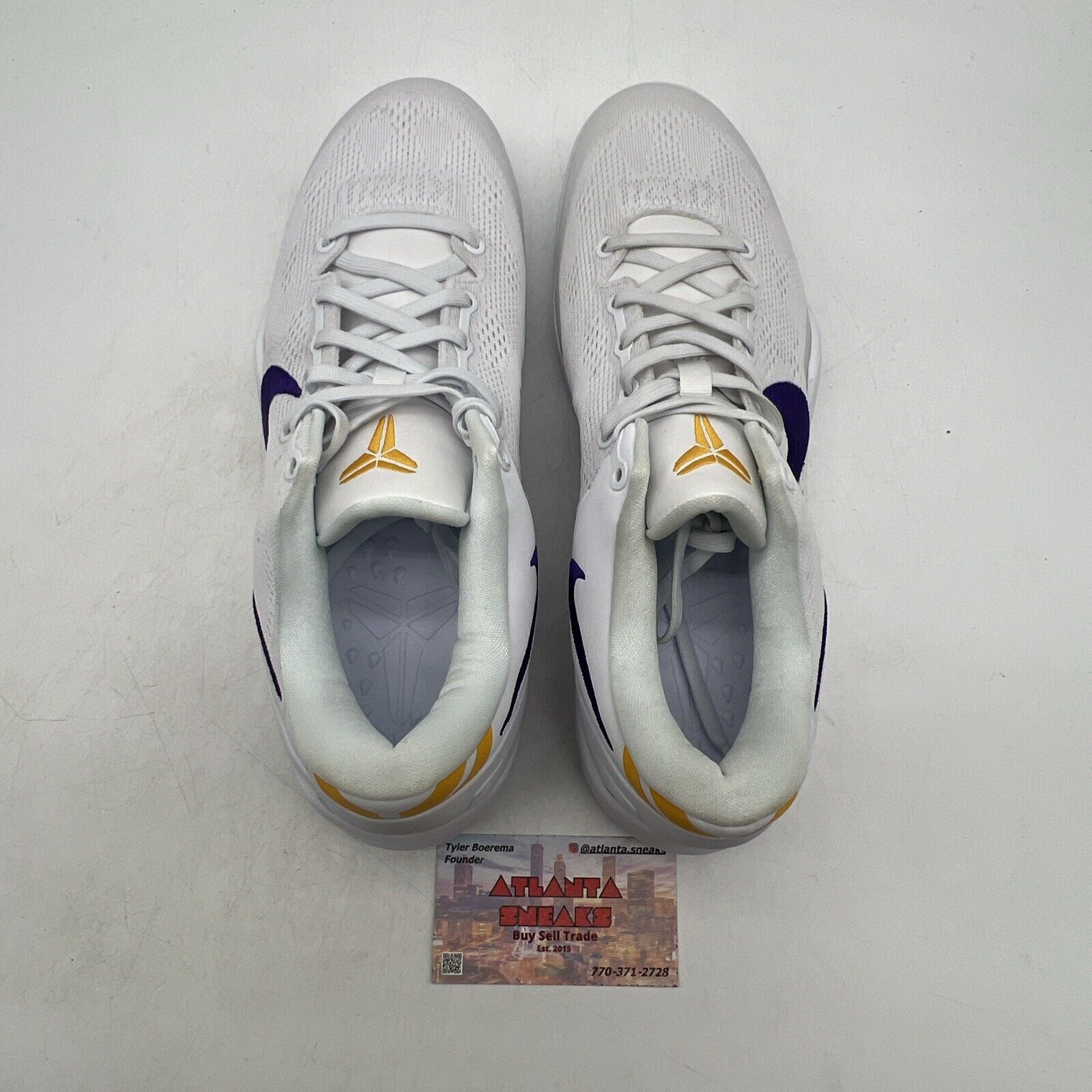 Size 9 - Nike Kobe 8 Protro Lakers Home White Purple Yellow (HF9550-100)