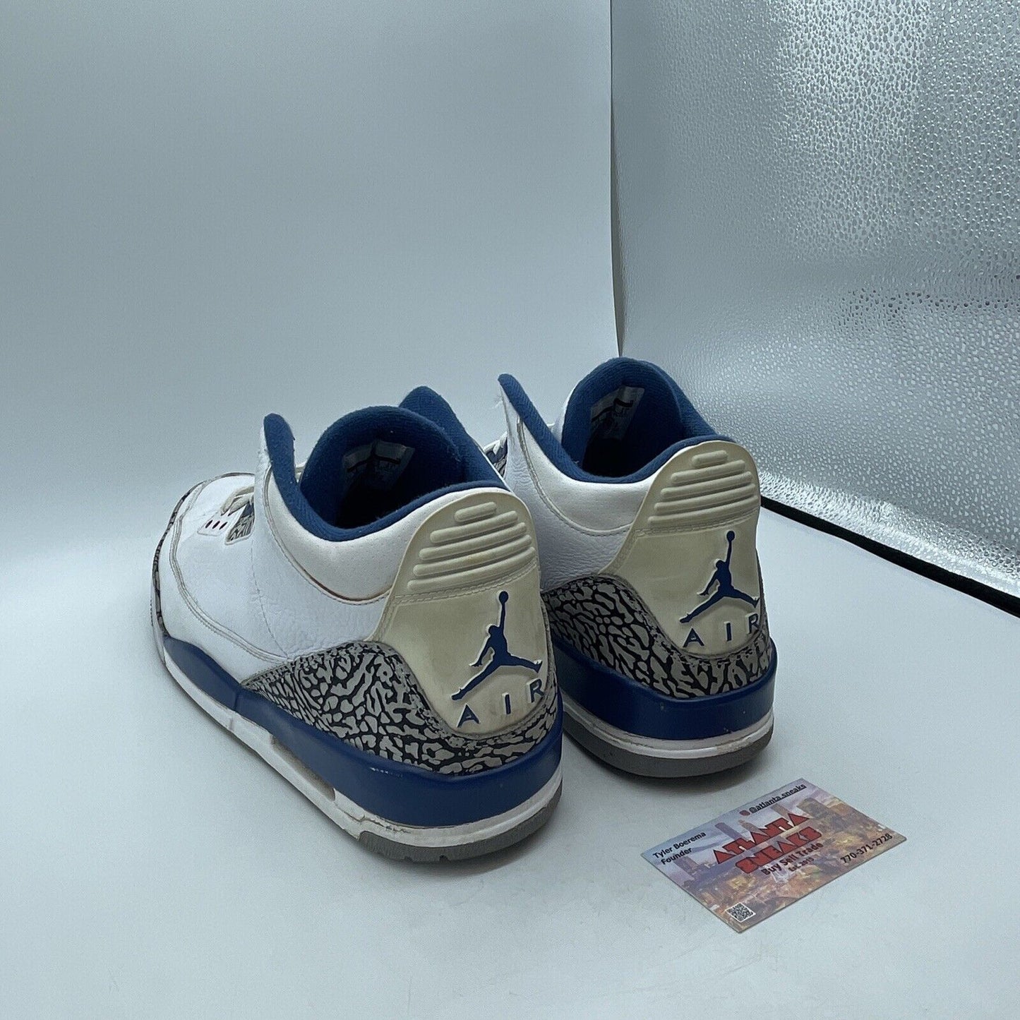 Size 13 - Air Jordan 3 Retro 2011 True Blue Grey White Red Blue (136064-104)