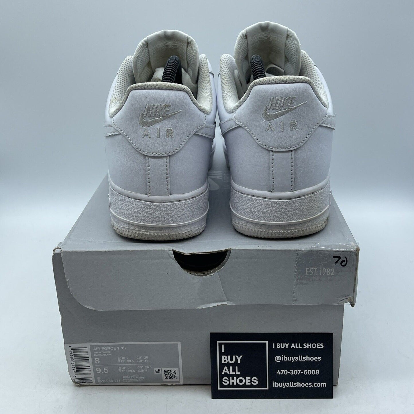 Size 8 - Nike Air Force 1 '07 Low Triple White Leather Suede (CW2288-111)