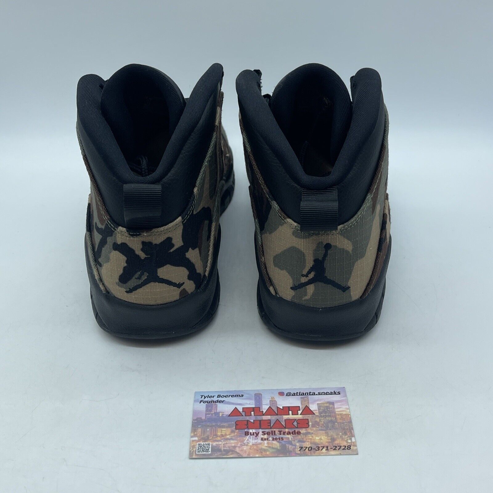 Size 10.5 - Air Jordan 10 Retro Woodland Camo Green Black Leather (310805-201)