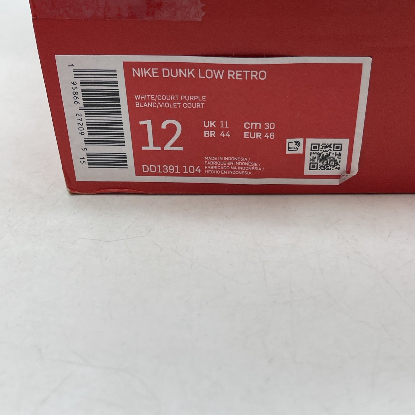 Size 12 - Nike Dunk Low Retro Court Purple 2022 (DD1391-104)