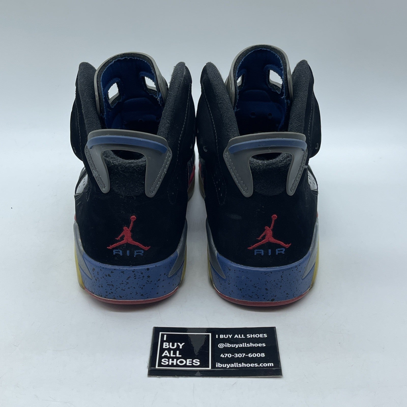 Size 10 - Air Jordan 6 Retro Pistons Black Red Blue Suede Leather (384664-001)