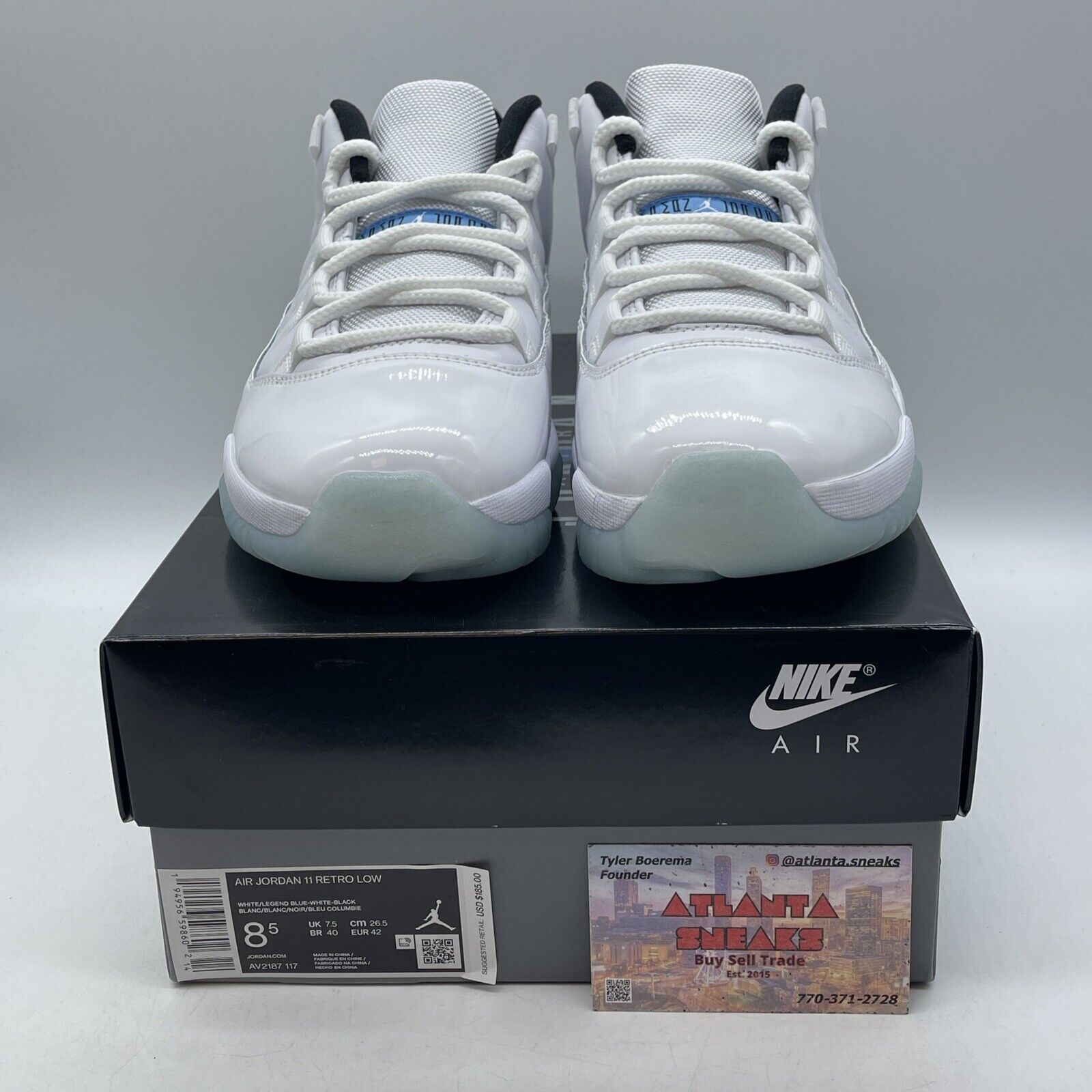 Size 8.5 - Jordan 11 Retro Low Legend Blue White Leather (AV2187-117)