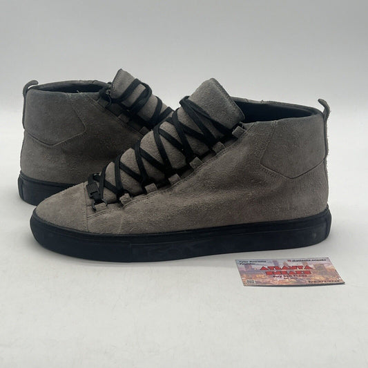 Size 8.5 - Balenciaga Gray Suede Arena High Grey Black