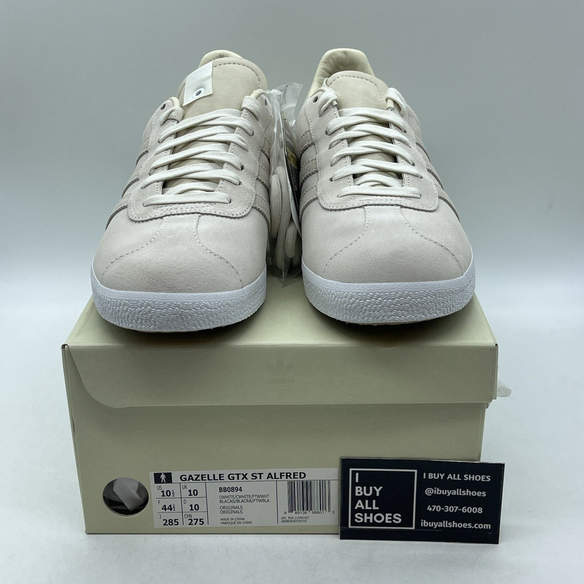 Size 10.5 - Saint Alfred x Adidas Gazelle Gore-Tex Chalk White (BB0894)