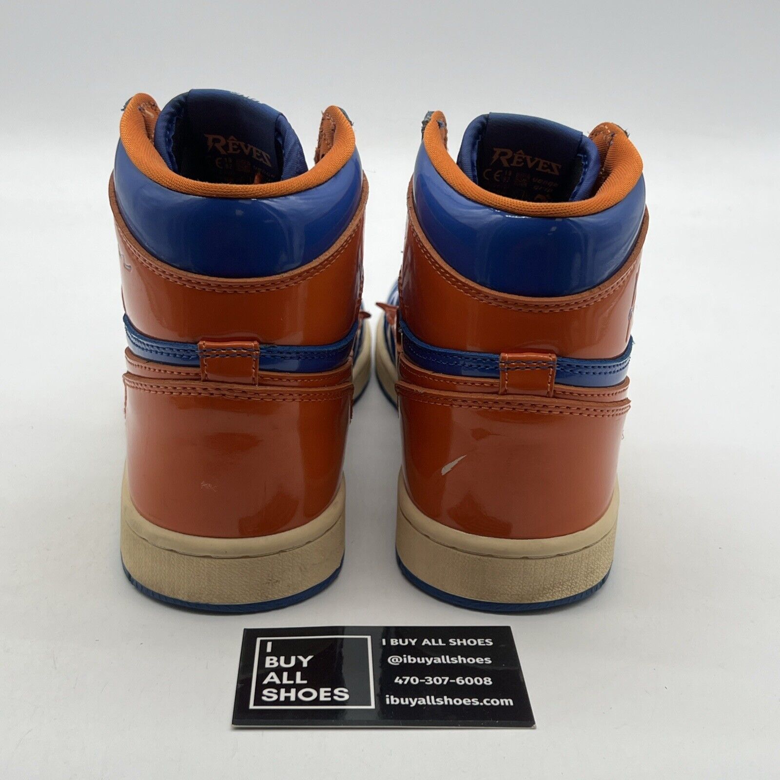 Size 8.5 - Air Kiy x Reves Paris - Blue/Orange Patent Leather (NY 2.0)