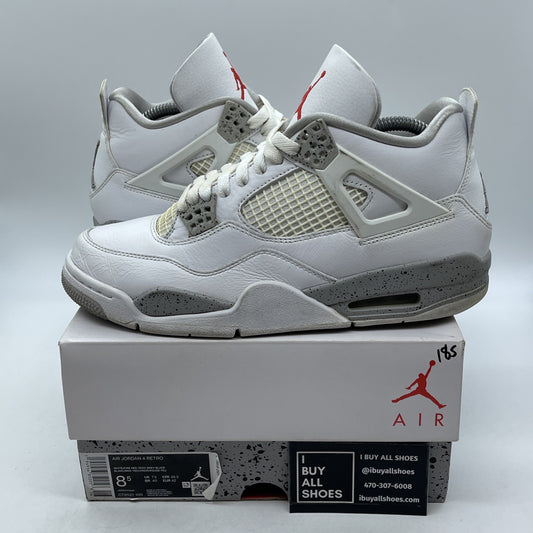Size 8.5 - Jordan 4 Retro Mid White Oreo Grey Leather (CT8527-100)