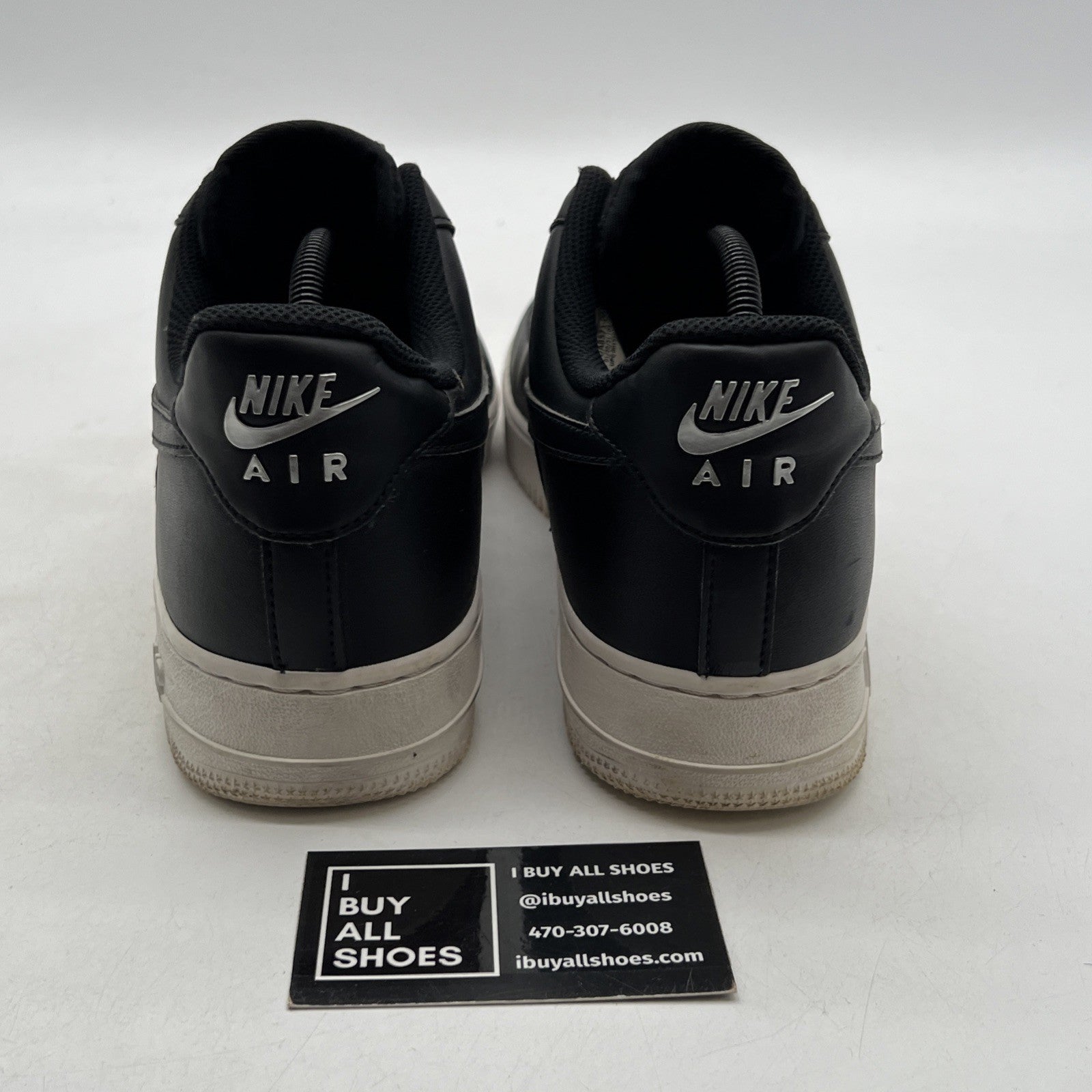 Size 10.5 - Nike Air Force 1 '07 Premium Silver Chain - Black (DA8571-001)