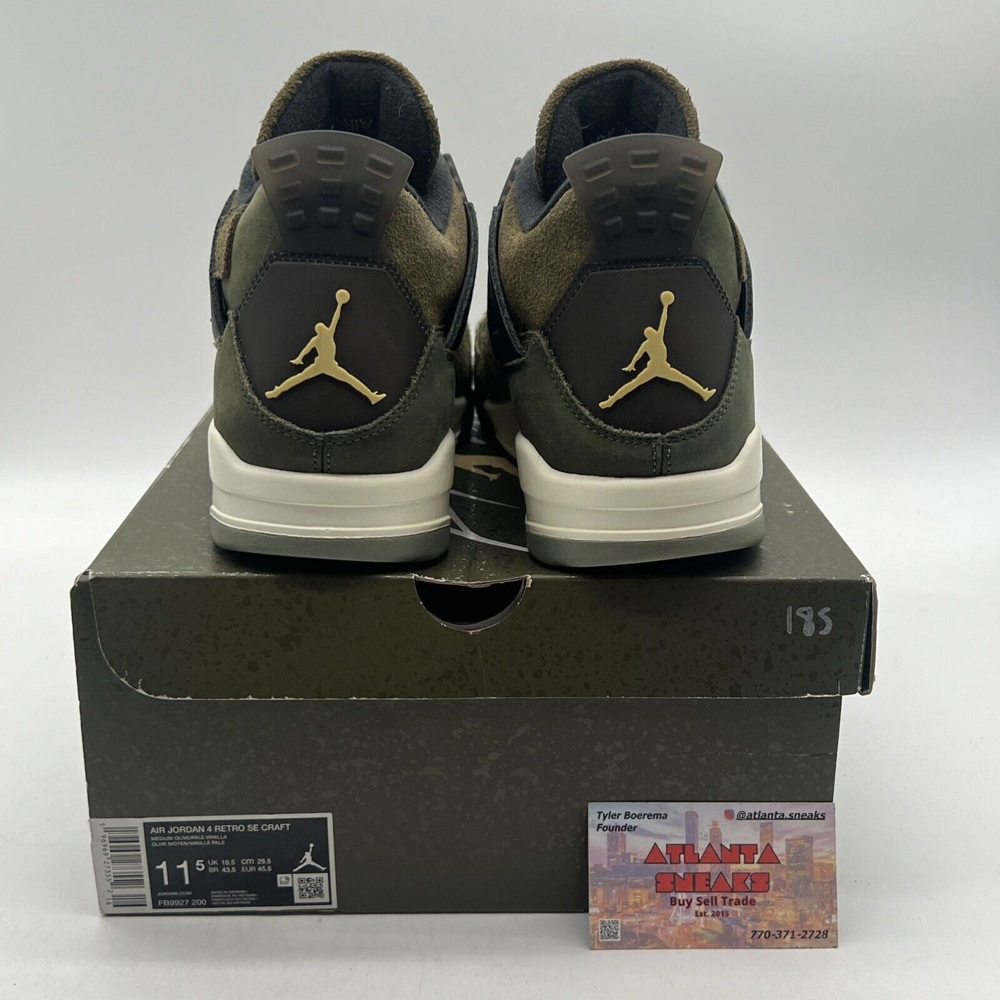 Size 11.5 - Jordan 4 SE Retro Low Craft - Olive Black White Suede (FB9927-200)
