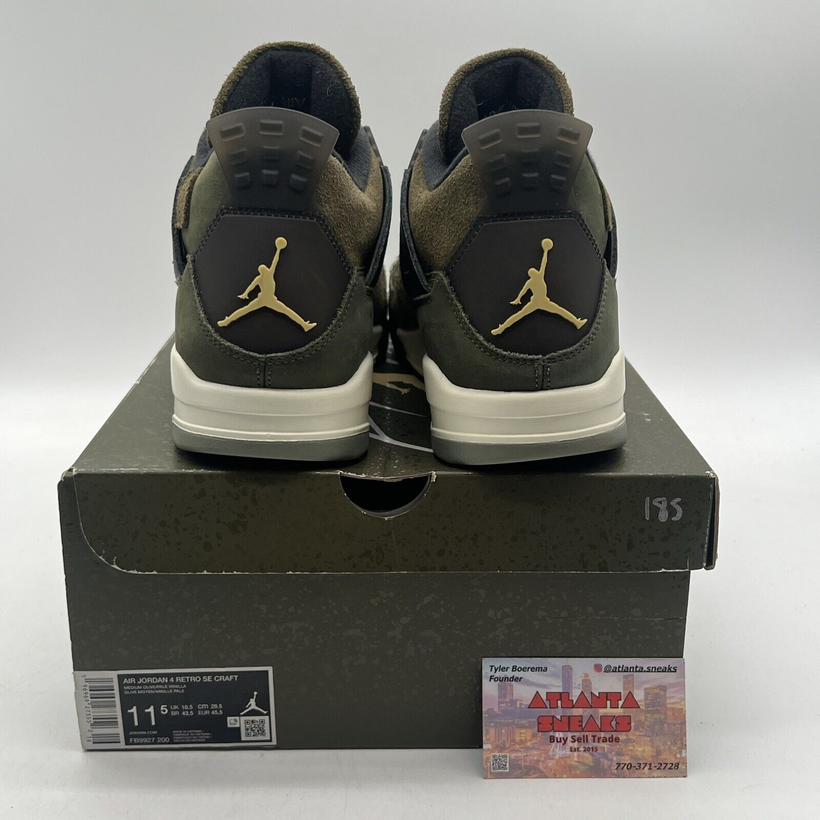 Size 11.5 - Jordan 4 SE Retro Low Craft - Olive Black White Suede (FB9927-200)
