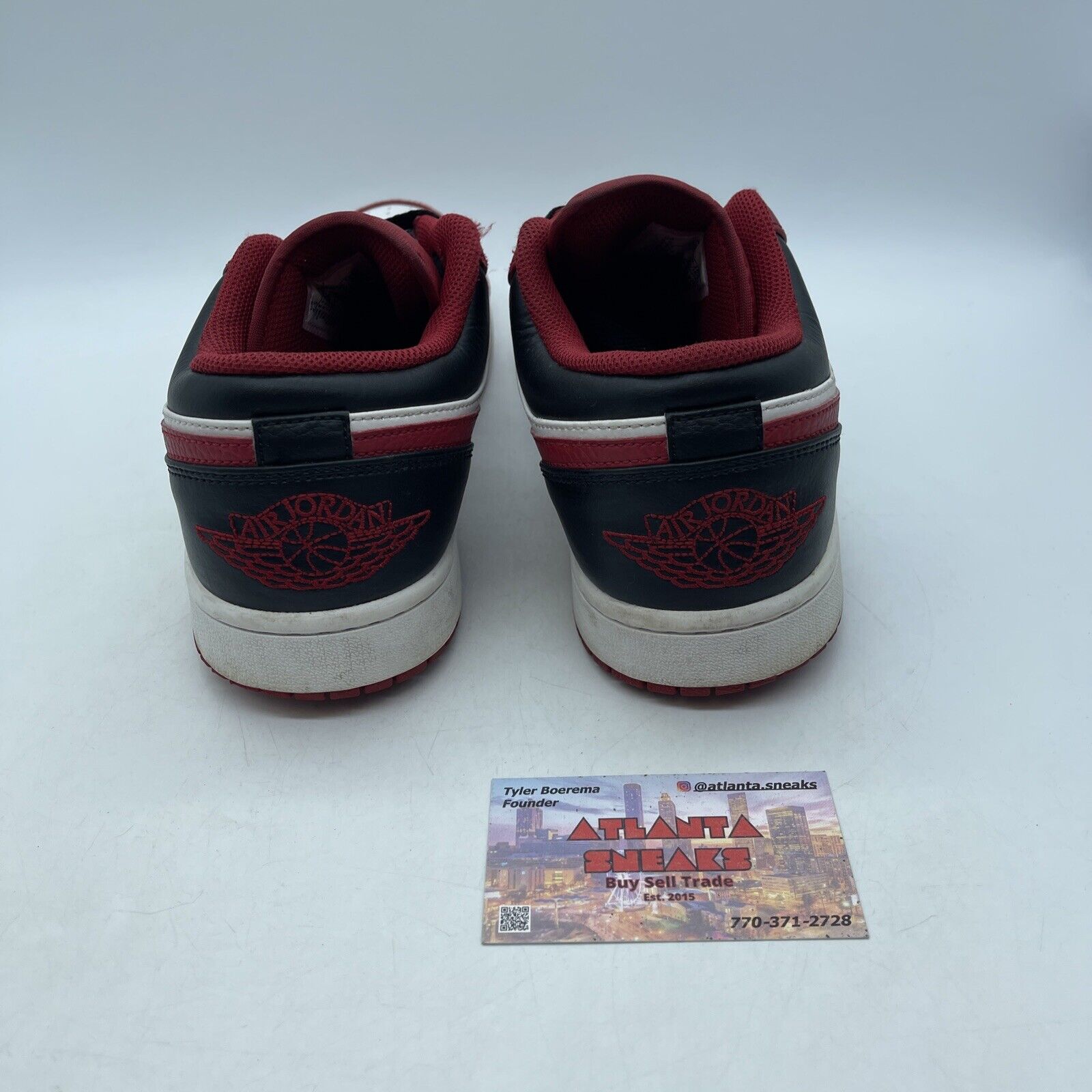 Size 9.5 - Jordan 1 Low Reverse Black Toe White Red Leather (553558-163)