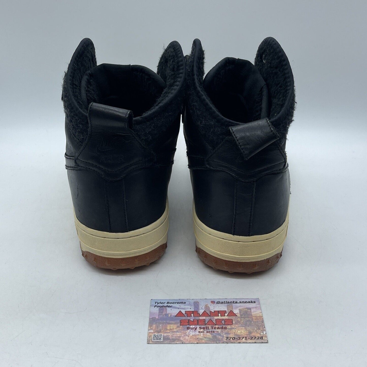 Size 12 - Nike Air Force 1 Black Leather Brown Suede (444745-003)