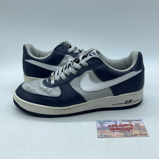 Size 9 - Nike Air Force 1 Blue Grey White Leather (306509-411)