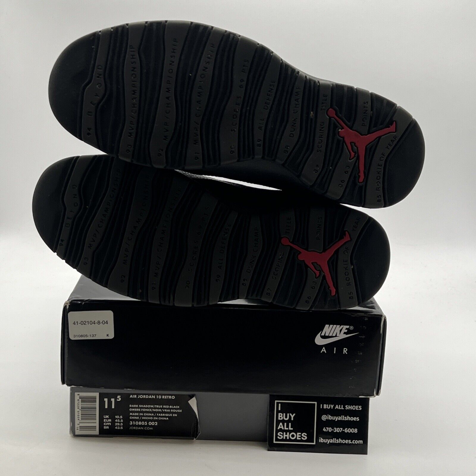 Size 11.5 - Air Jordan 10 Retro 2018 Shadow (310805-002)