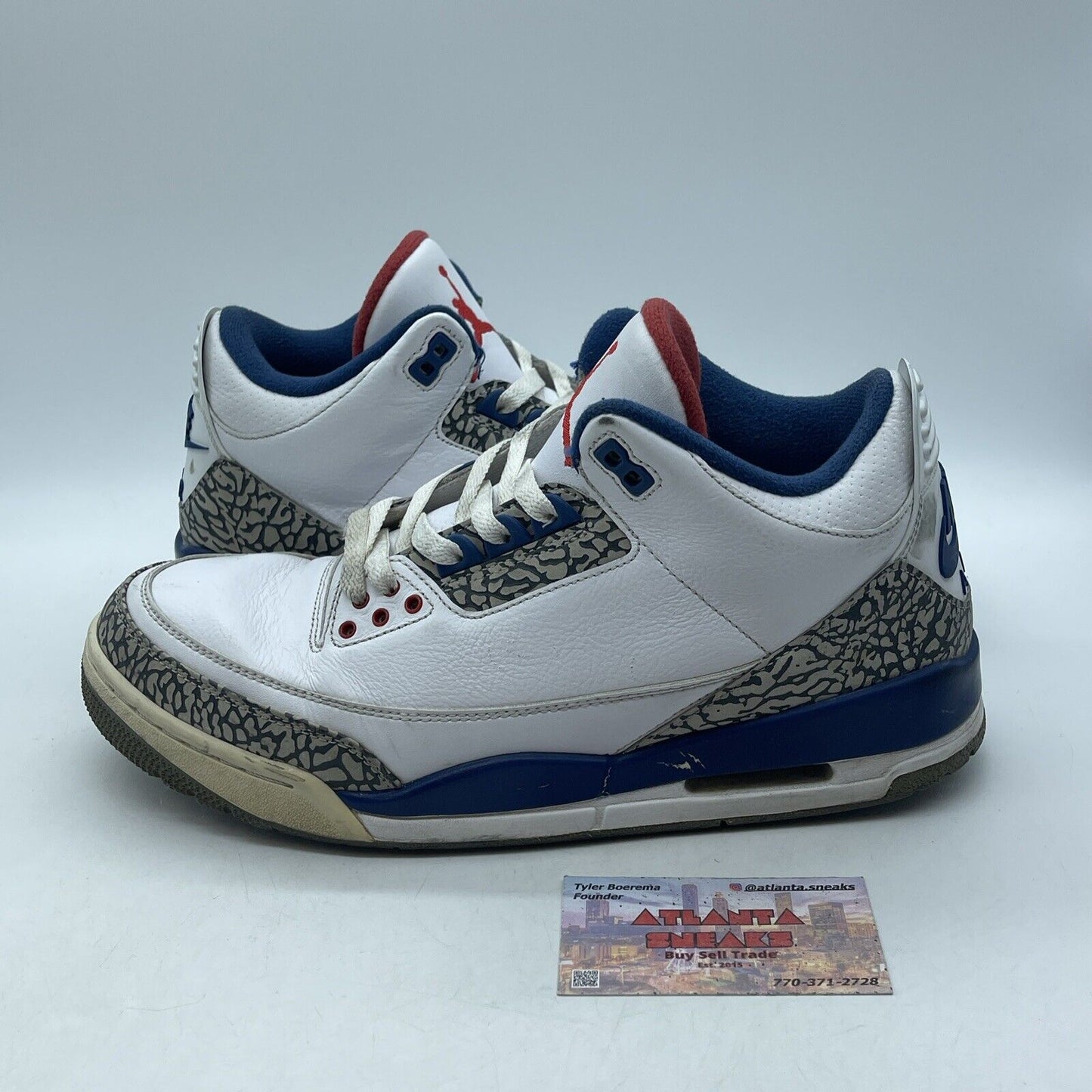 Size 10.5 - Jordan 3 Retro OG Mid True Blue White Leather Grey Suede (854262-106