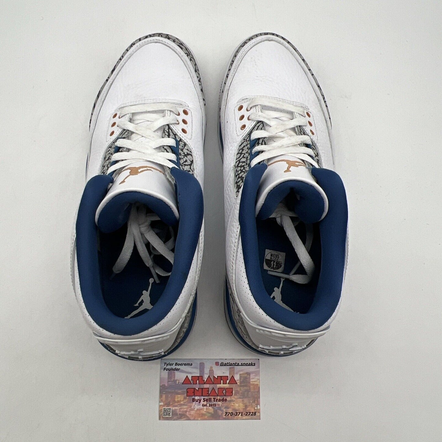 Size 11 - Jordan 3 Retro Mid Washington Wizards White Leather Blue (CT8532-148)