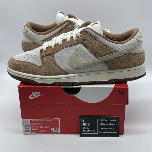 Size 12.5 - Nike Dunk Low Premium Medium Curry White Brown Suede (DD1390-100)