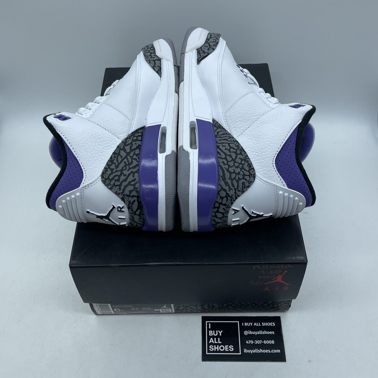 Size 4Y& 6Y- Jordan 3 Retro Mid Dark Iris Leather Suede (MISMATCH) (DM0967-105)