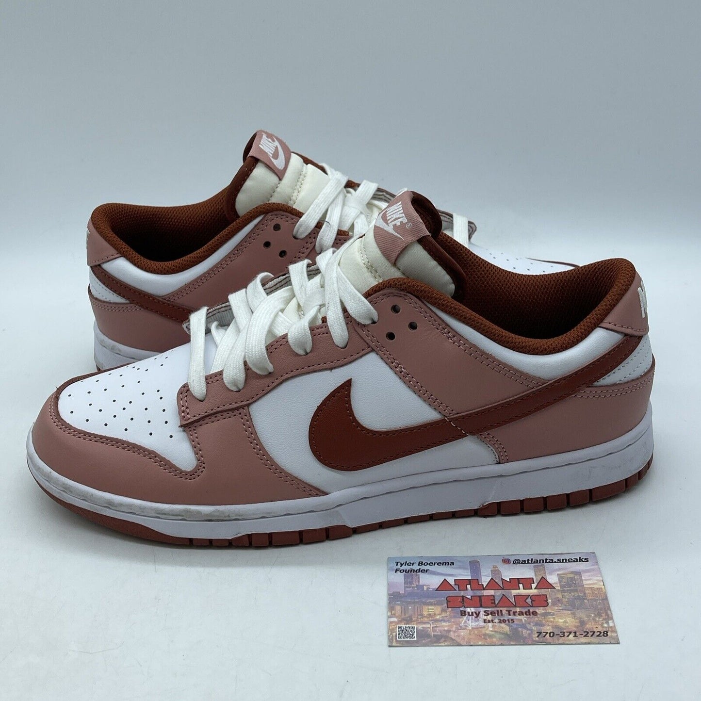 Size 11.5W - Nike Dunk Low Red Stardust Pink White Leather (FQ8876-618)