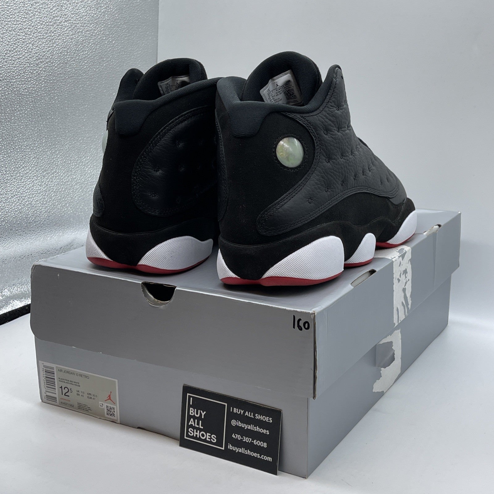 Size 12.5 - Jordan 13 Retro Mid Playoff Black Suede Leather (414571-062)