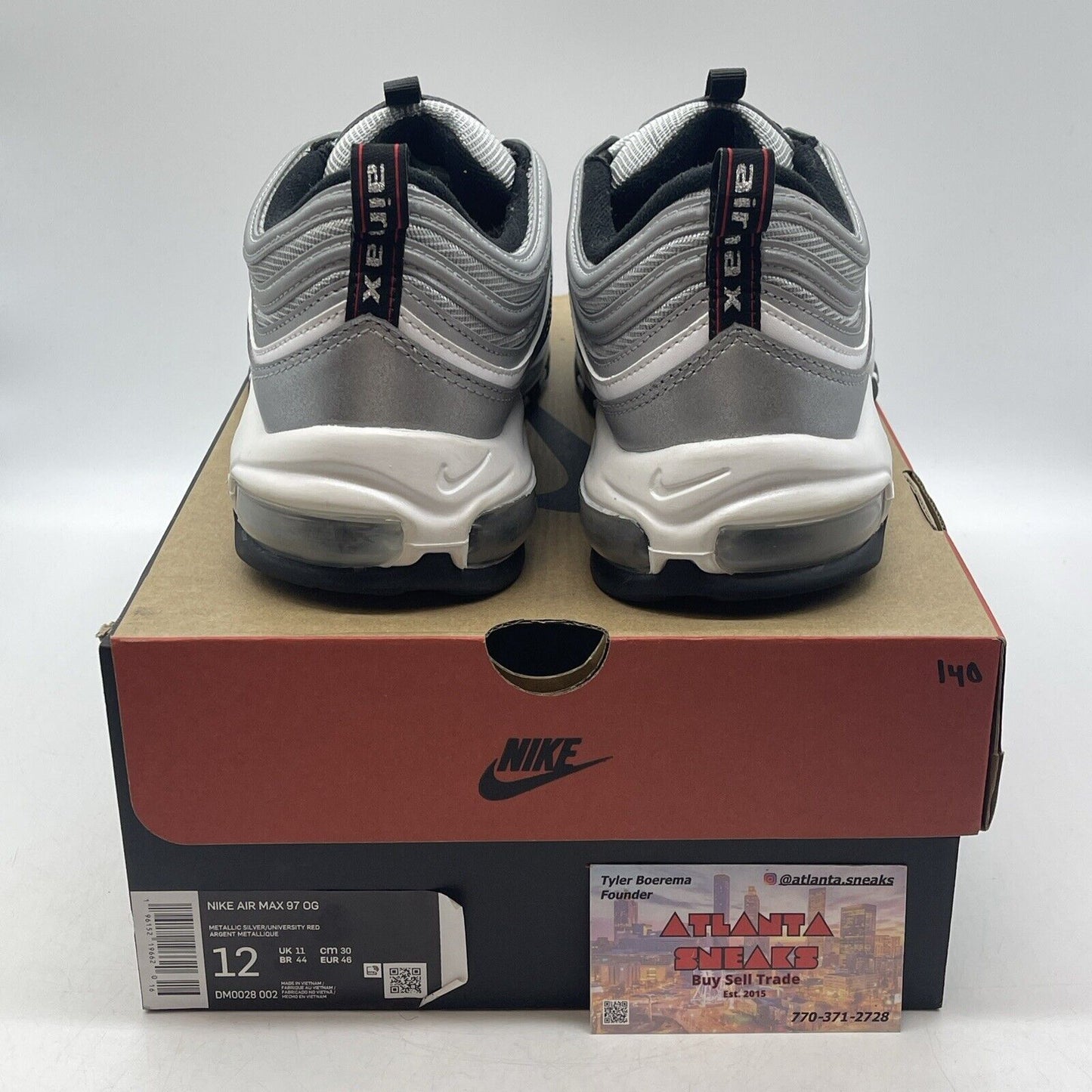 Size 12 - Nike Air Max 97 OG Silver Bullet 2022 White Black (DM0028-002)