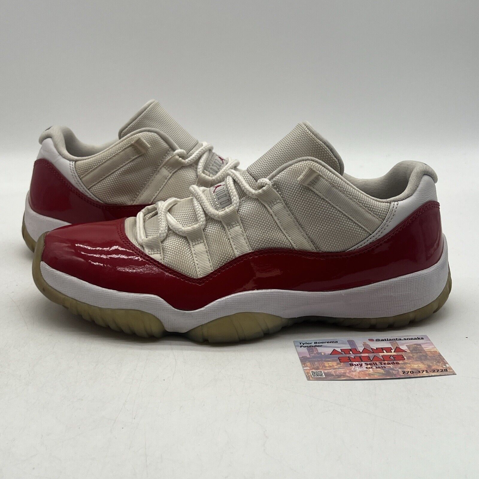 Size 9.5 - Air Jordan 11 Retro 2016 Low Cherry White Red Leather (528895-102)