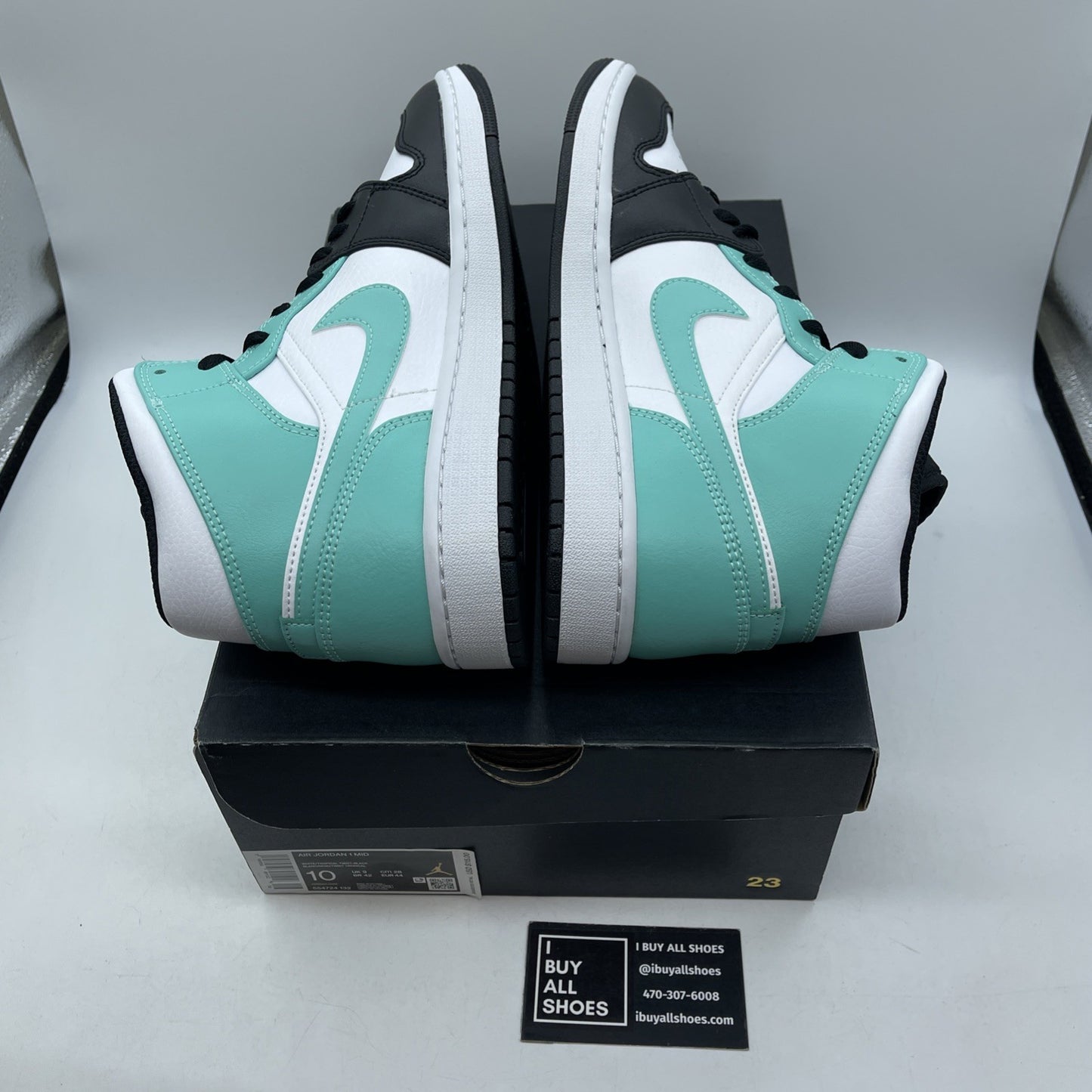 Size 10 - Air Jordan 1 Mid Tropical Twist White Blue Leather (554724-132)