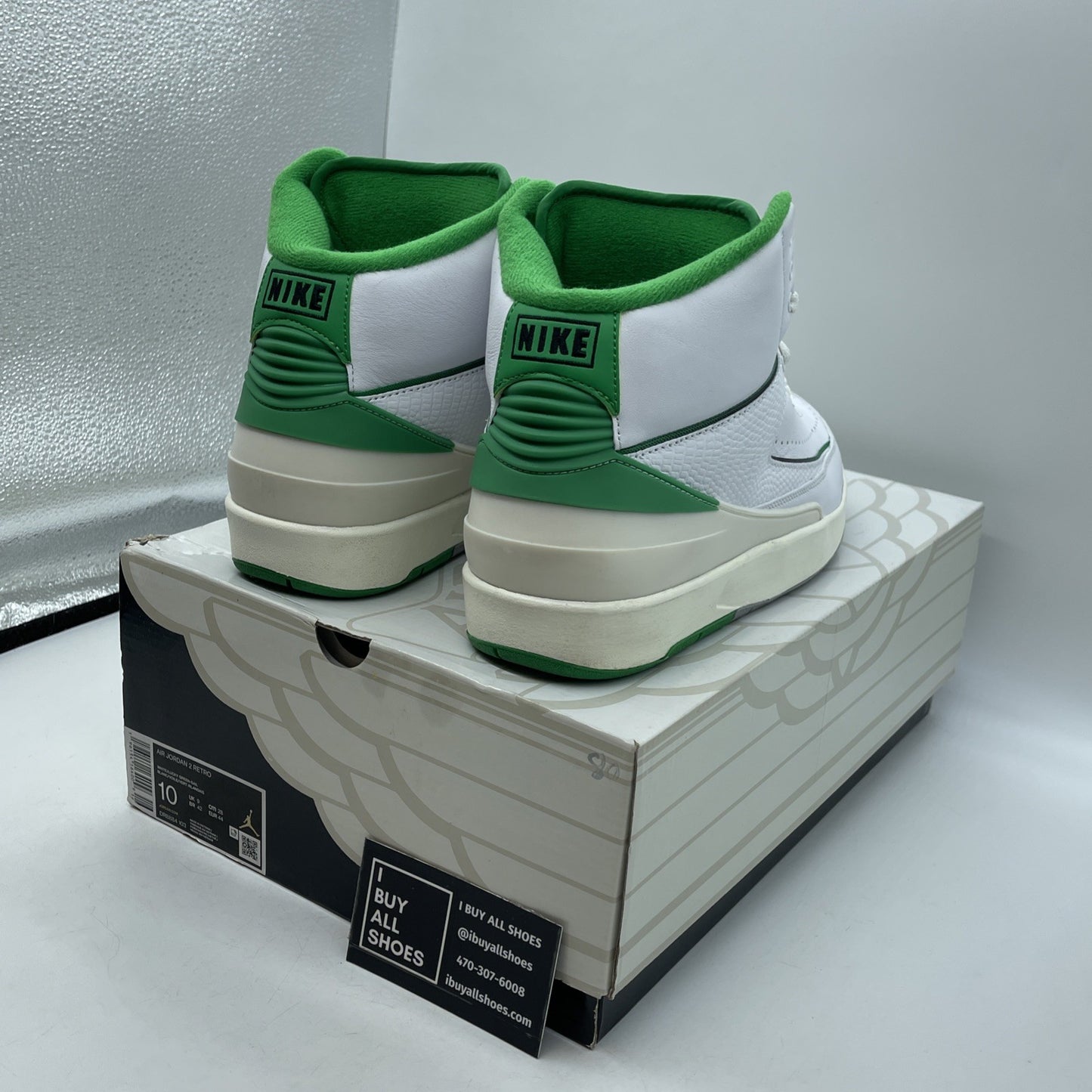 Size 10 - Jordan 2 Retro Lucky Green White Leather (DR8884-103)