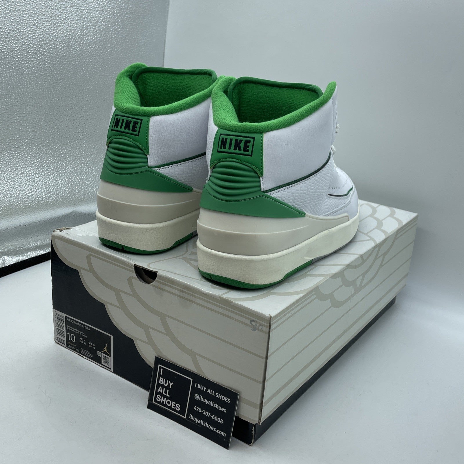 Size 10 - Jordan 2 Retro Lucky Green White Leather (DR8884-103)