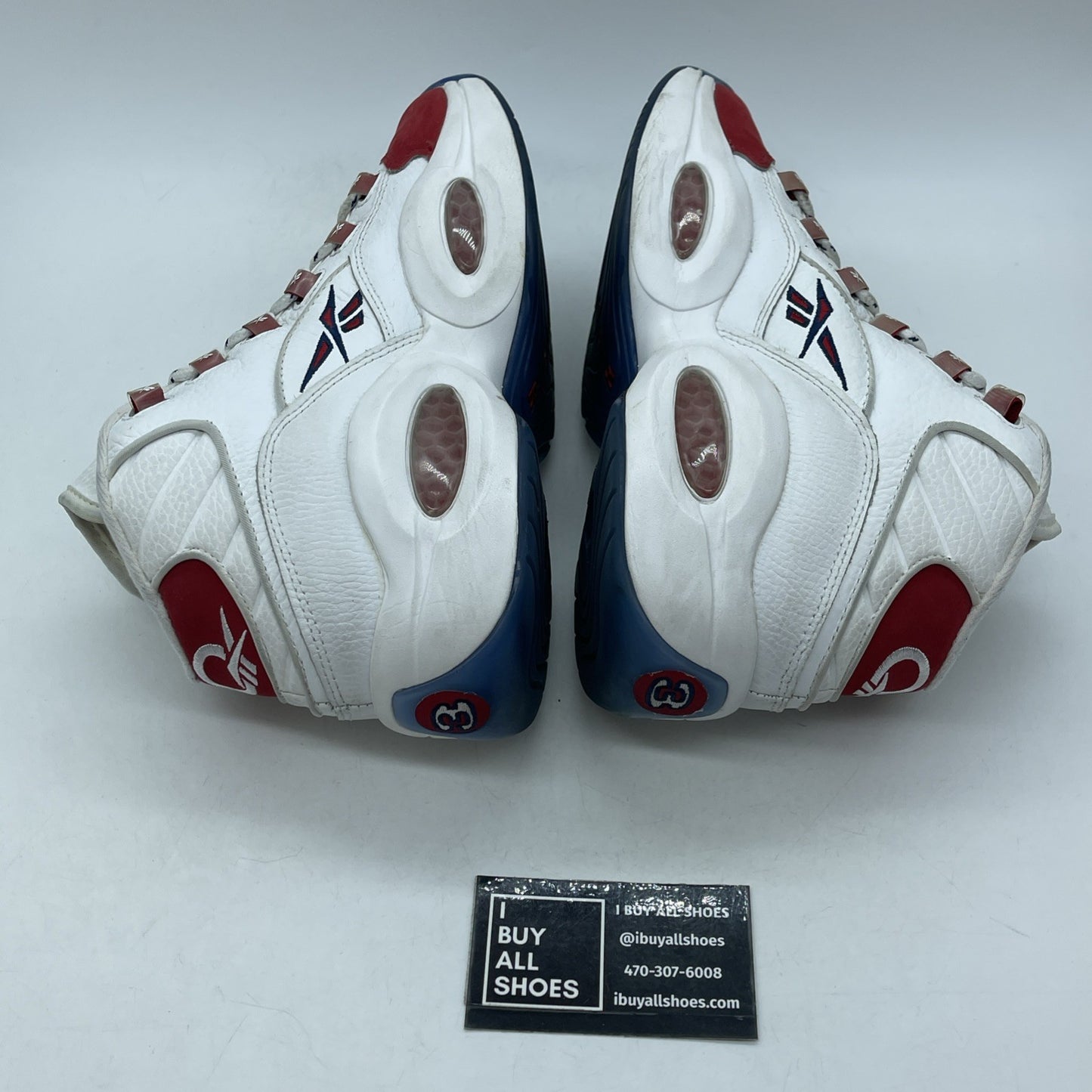 Size 9 - Reebok Question OG 2020 Mid Red Toe White Suede Leather (FY1018)