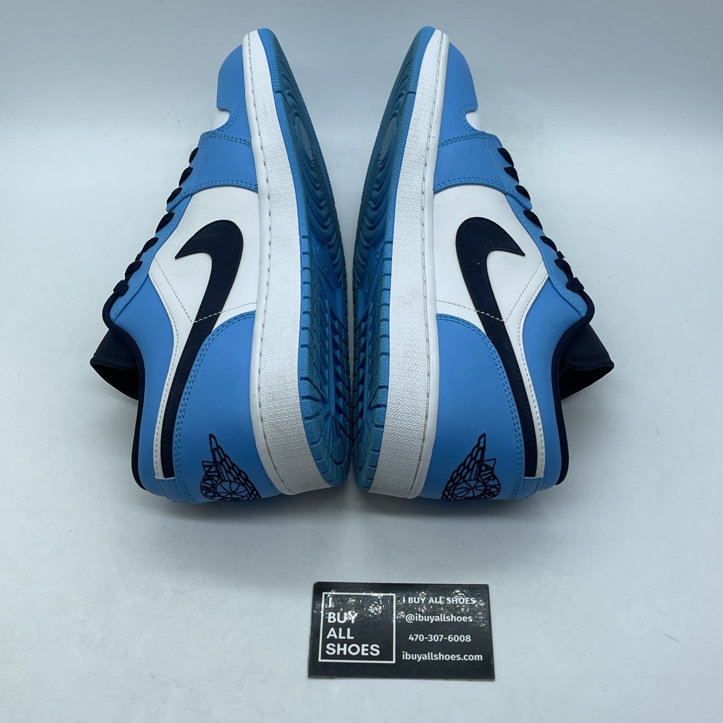 Size 12 - Jordan 1 Low UNC 2021 Black University Blue White (553558-144)