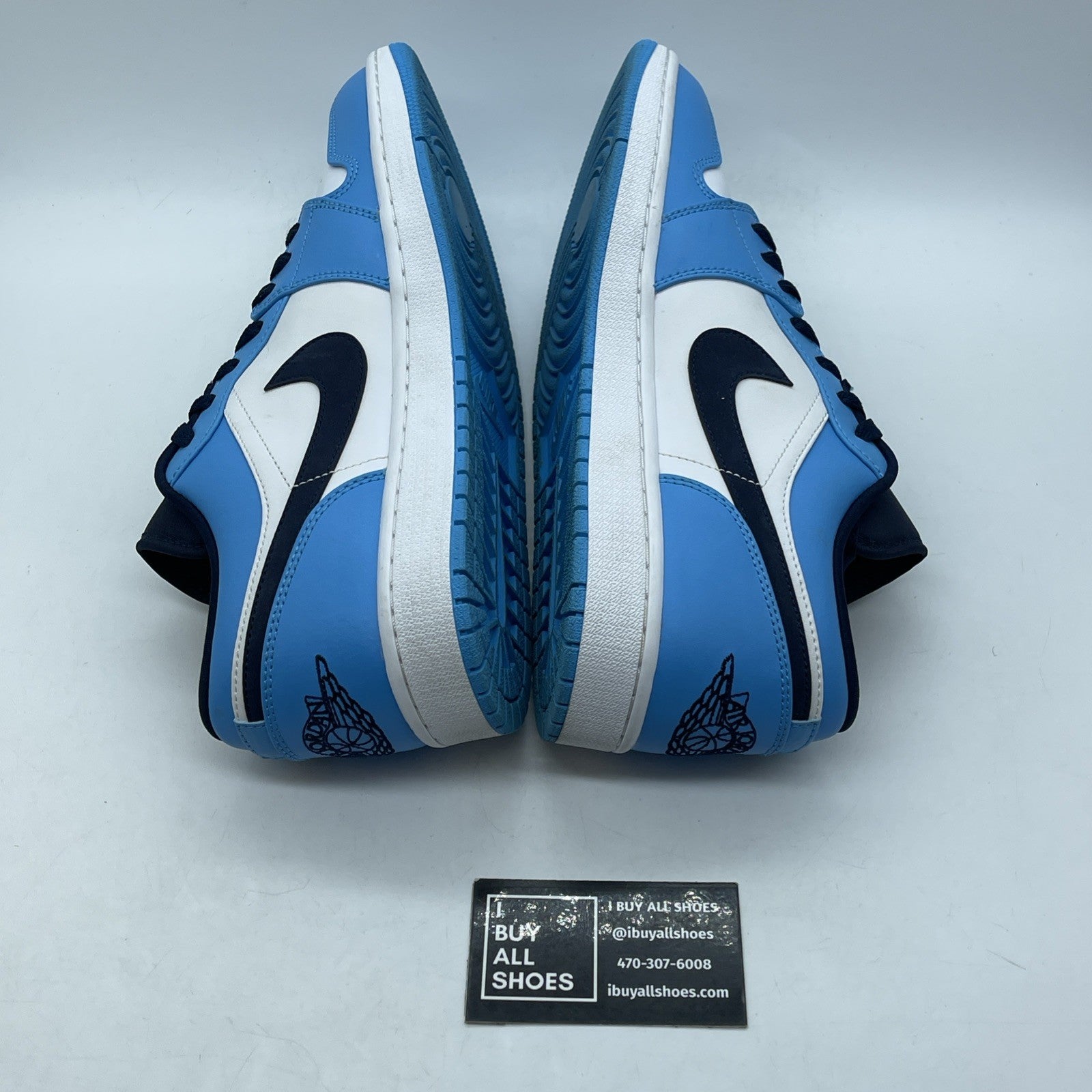 Size 12 - Jordan 1 Low UNC 2021 Black University Blue White (553558-144)