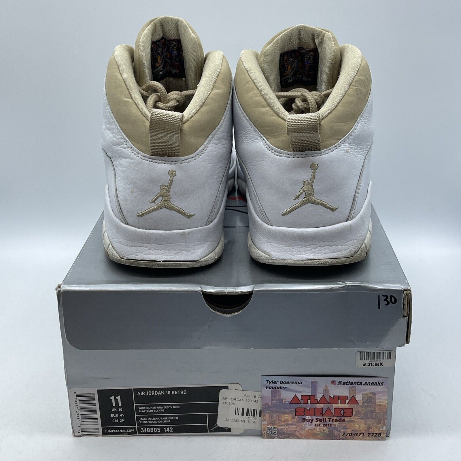 Size 11 - Air Jordan 10 Retro 2005 Linen Brown Suede White Leather (310805-142)