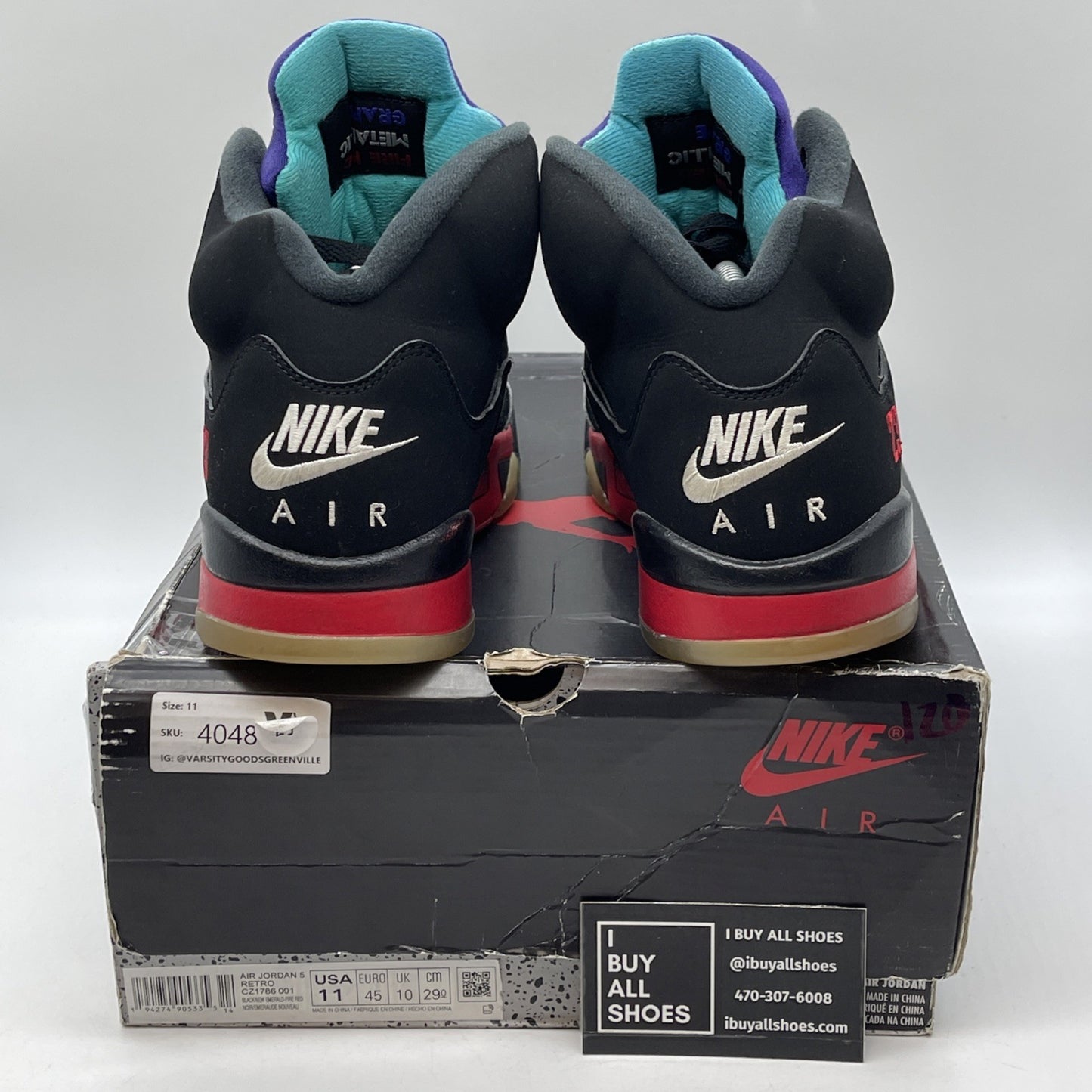 Size 11 - Jordan 5 Retro Top 3 Black 2020 Red Purple Suede (CZ1786-001)