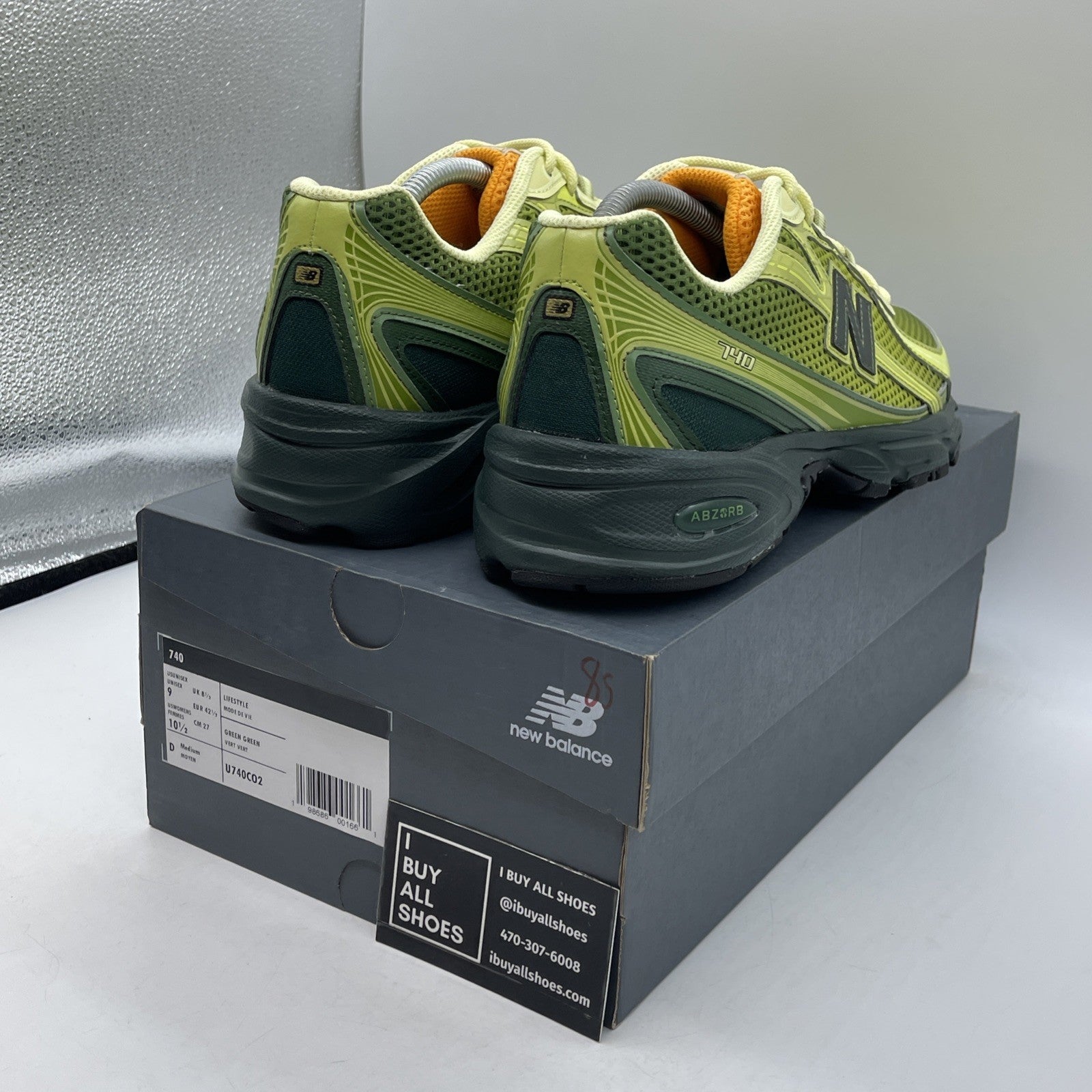 Size 9 - New Balance Concepts x 740 Brut Green Suede Leather (U740CO2)