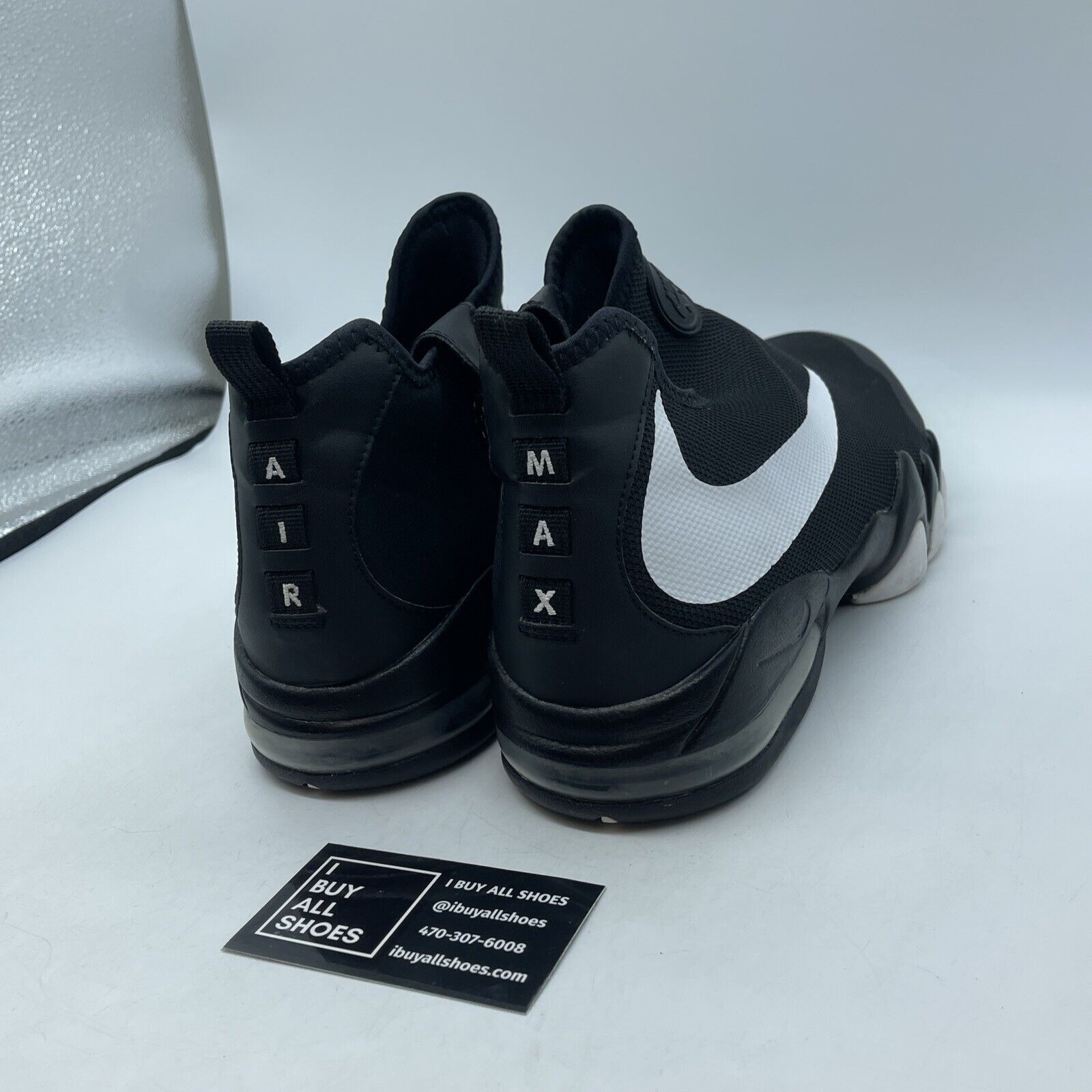 Size 12.5 - Nike Big Swoosh Black White Suede Leather (832759-001)