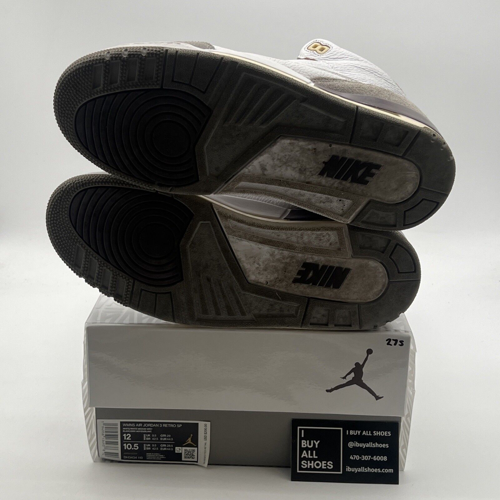 Size 12 - Jordan 3 Retro SP x A Ma Maniere Low Raised By Women W (DH3434-110)