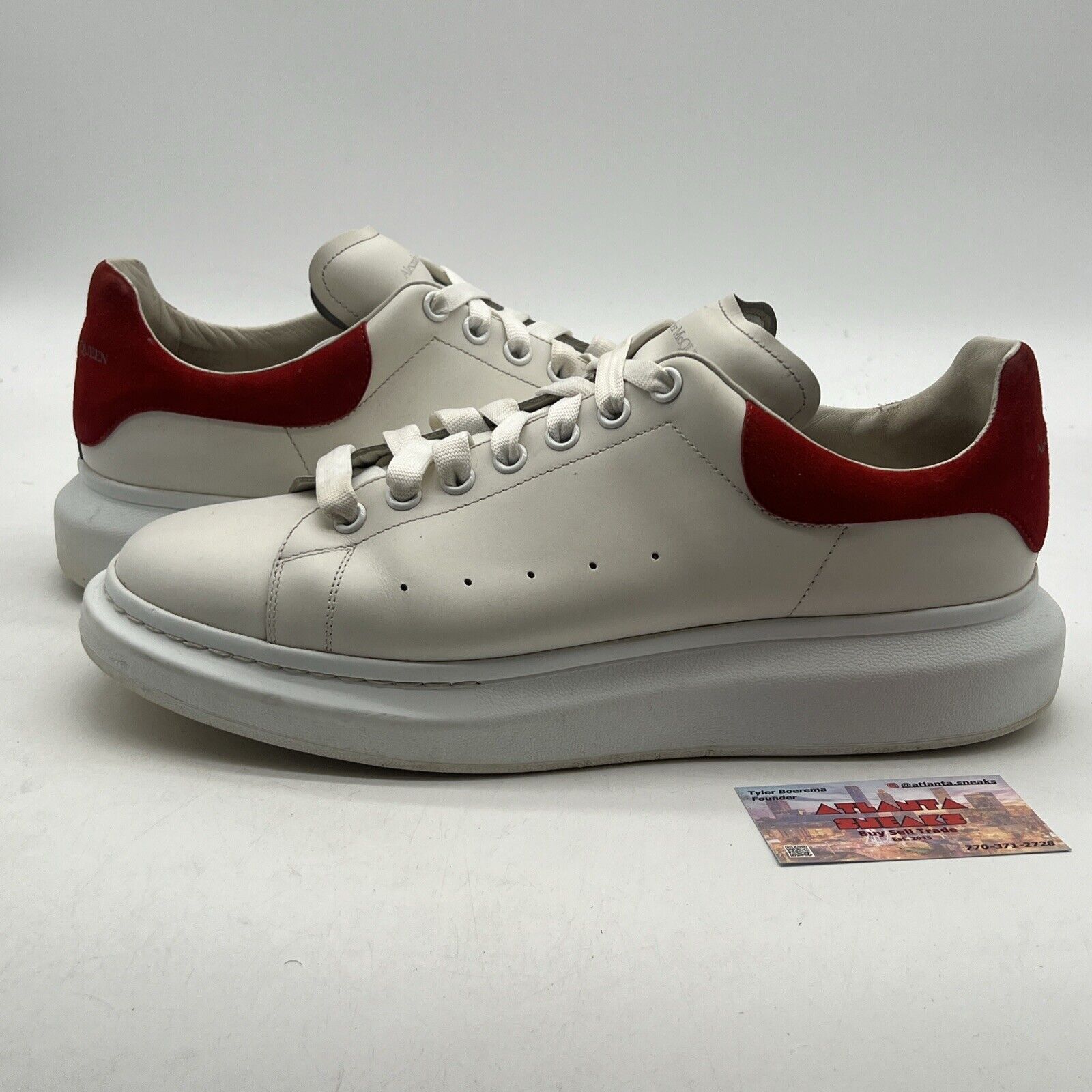 Size 14 - Alexander Mcqueen Men's White / Red Oversized Sneakers