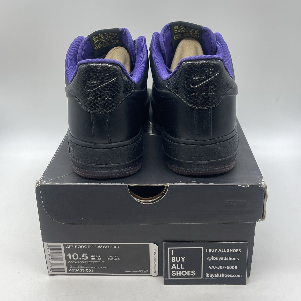 Size 10.5 - Nike Air Force 1 Supreme VT Low Kobe (453433-001)